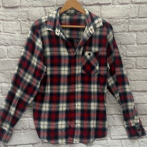 Alpine design Men's Red and Blue Plaid Shirt flannel